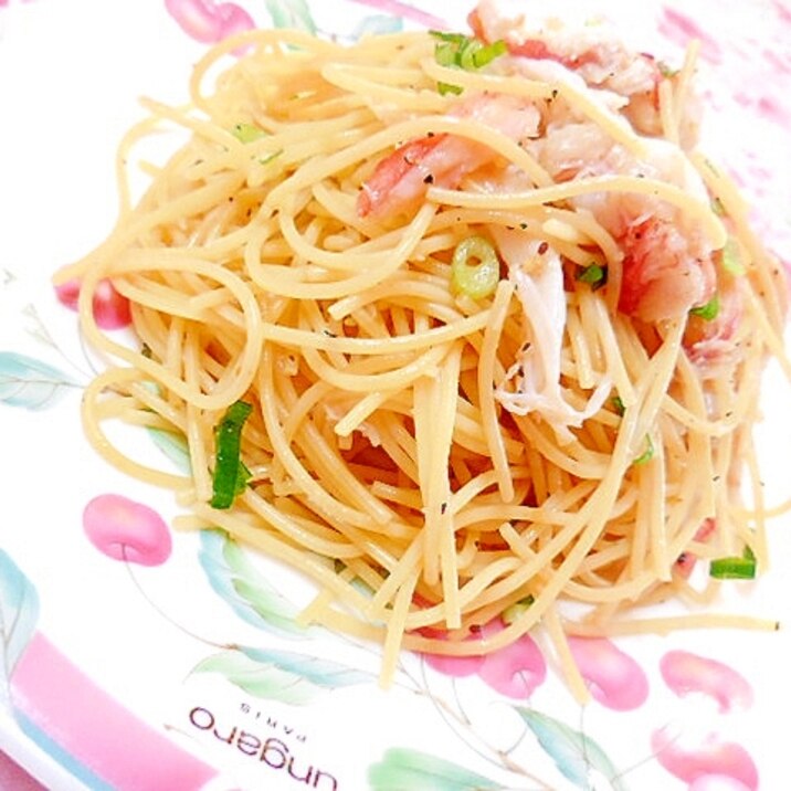 カニ足de 葱とカニの和風 スパ レシピ 作り方 By 小太郎1212 楽天レシピ
